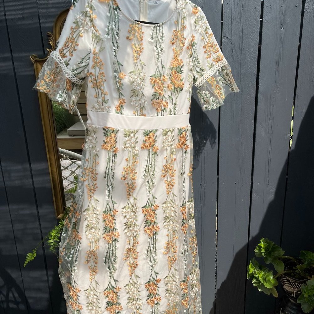 Embroidered Lace Floral Dress